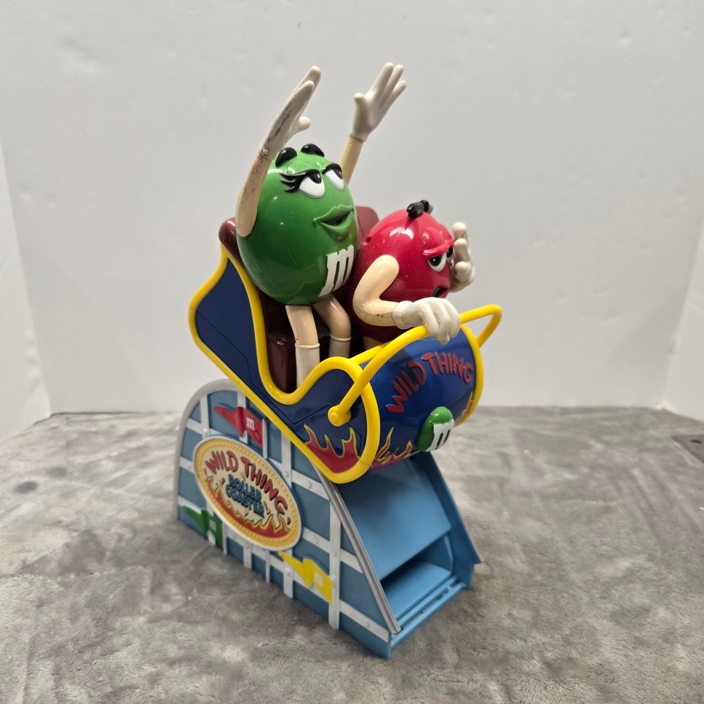 M&M's Wild Thing Roller Coaster Candy Dispenser Red & Green Characters Mars Inc